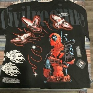 Civil Regime Marvel Deadpool Shirt Size Large Oversized NEW (Unworn, Deadstock)